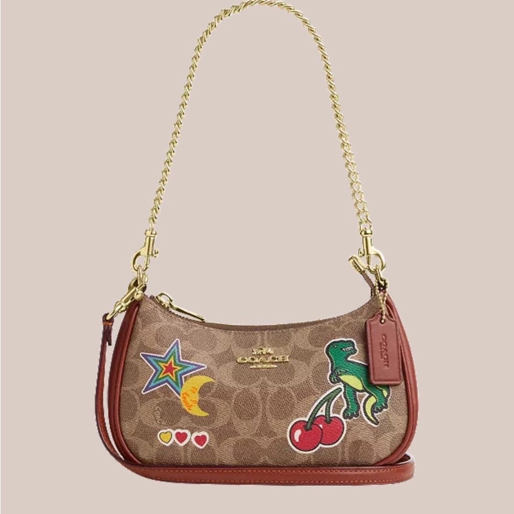 Coach Teri Mini Crossbody Bag In Signature Canvas With Sticker Print